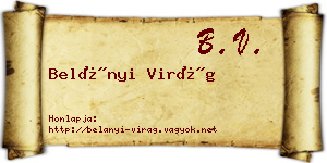 Belányi Virág névjegykártya